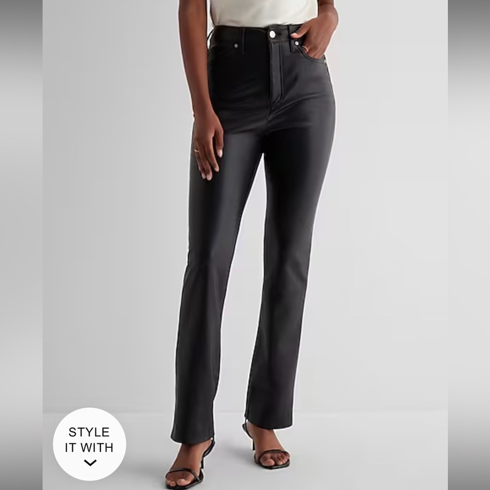 Express High Rise Leather Pants - Picture 6 of 6